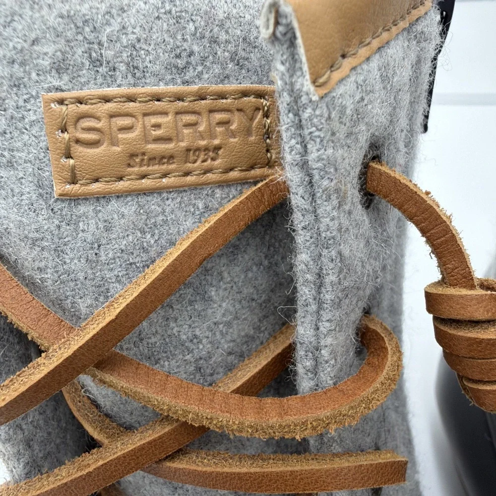 Sperry‎ Top Sider Gray Wool Duck Boots Waterproof Thinsulate Warm Womens 6M